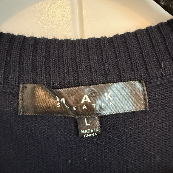 ACADEMIA navy blue plaid button up cardigan super cute women's L - Picture 7 of 8